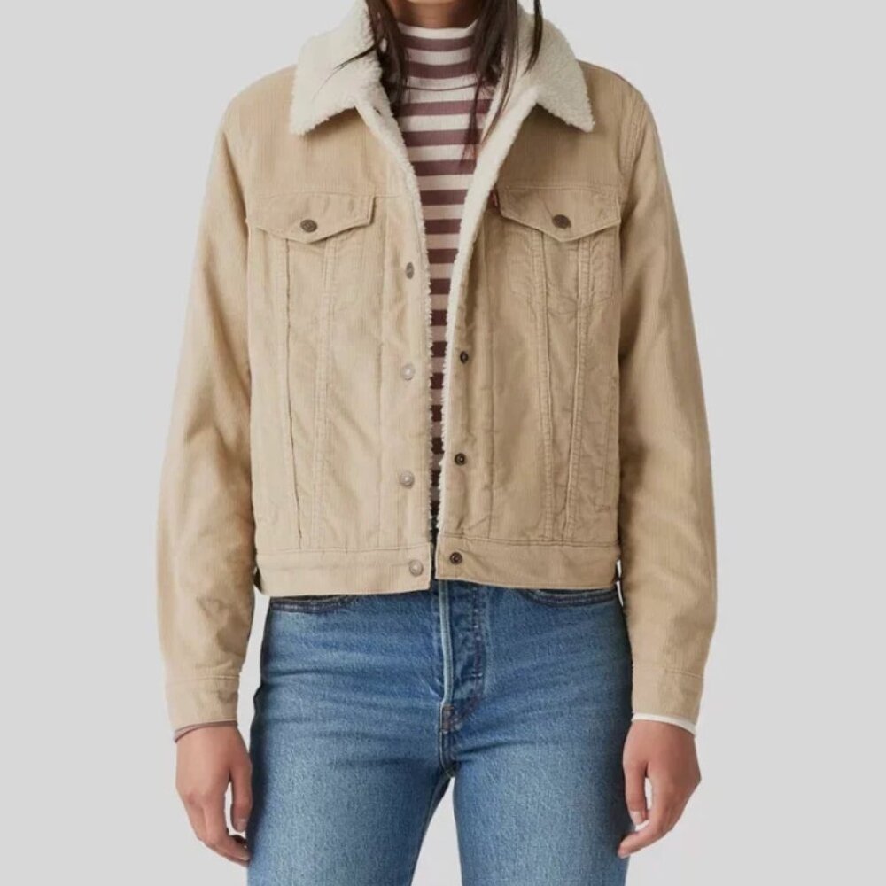 Faux Shearling Corduroy Original Trucker Jacket | Levi's | Sz M Women's